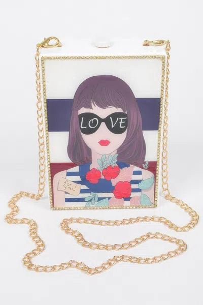 Fashnzfab Acrylic Box Clutch In Multi