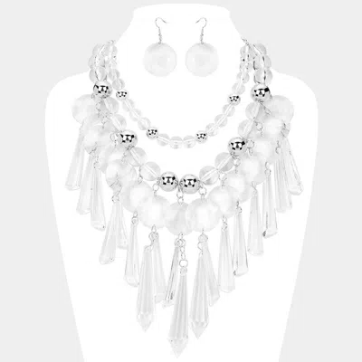 Fashnzfab Acrylic Chandelier Statement Necklace In Multi