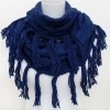 Fashnzfab Acrylic Infinity Fringe Scarf In Blue
