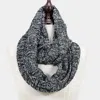 Fashnzfab Acrylic Knitted Infinity Scarf In Black
