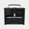 Fashnzfab Acrylic Piano Shape Hand Bag / Crossbody Bag In Black