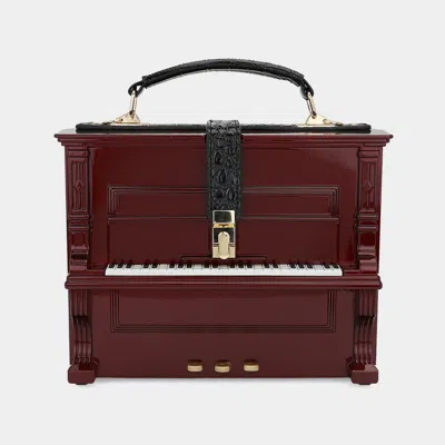Fashnzfab Acrylic Piano Shape Hand Bag / Crossbody Bag In Red