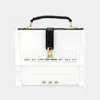 Fashnzfab Acrylic Piano Shape Hand Bag / Crossbody Bag In White
