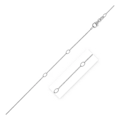 Fashnzfab Adjustable Cable Chain In 14k White Gold (0.97 Mm)