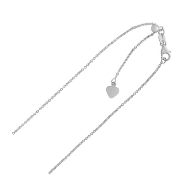 Fashnzfab Adjustable Cable Chain In 14k White Gold (0.97 Mm) In Metallic