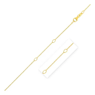 Fashnzfab Adjustable Cable Chain In 14k Yellow Gold (0.97 Mm)