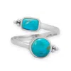 Fashnzfab Adjustable Multi Shape Turquoise Wrap Ring In Blue