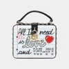 Fashnzfab All I Need Is Love And Wifi Message Box Locket Hand Bag / Crossbody Bag In White