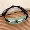Fashnzfab All You Need Is Vitamin. Sea Glass Message Adjustable Cinch Pull Tie Cinch Bracelet Black In Black