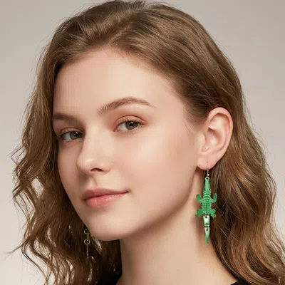 Fashnzfab Alligator Charm Drop Dangle Earrings In Pattern