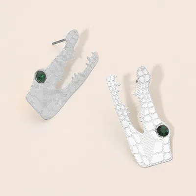Fashnzfab Alligator Head Statement Earrings In Multi