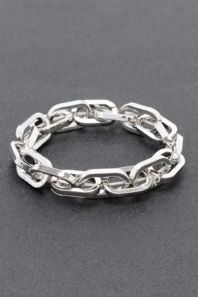 Fashnzfab Alloy Casting Chain Bracelet In Silver