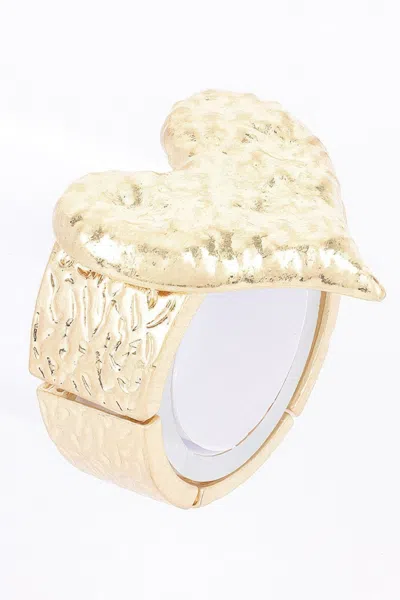 Fashnzfab Alloy Casting Stretch Bracelet In Gold