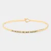 Fashnzfab Always In My Heart Thin Metal Hook Bracelet Gold In Gold