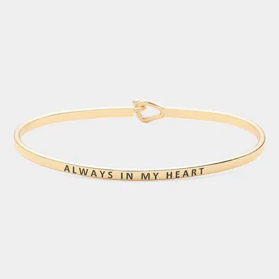 Fashnzfab Always In My Heart Thin Metal Hook Bracelet Gold