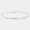 Fashnzfab Alwyas Message Thin Brass Metal Hook Bracelet Rhodium In Multi