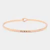 Fashnzfab Alwyas Message Thin Brass Metal Hook Bracelet Rose Gold In Multi
