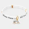 Fashnzfab Ambulance Charm Message Metal Stretch Bracelet Two Tone In Multi