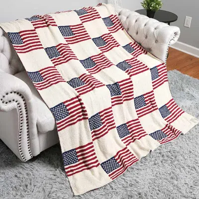 Fashnzfab American Flag Throw Blanket In Multi
