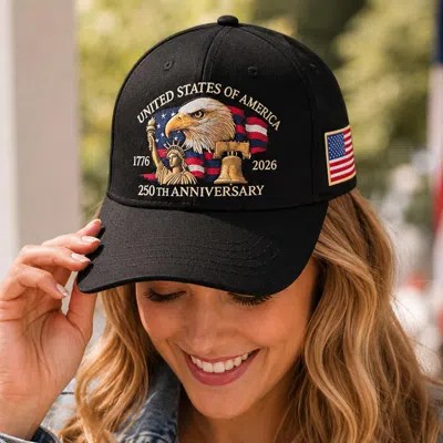 Fashnzfab American Usa 250th Anniversary Commemorative Patriotic Baseball Cap In Black