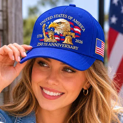 Fashnzfab American Usa 250th Anniversary Commemorative Patriotic Baseball Cap In Blue