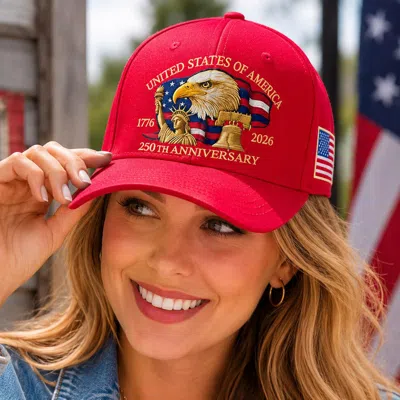 Fashnzfab American Usa 250th Anniversary Commemorative Patriotic Baseball Cap In Red