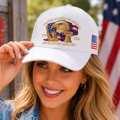 Fashnzfab American Usa 250th Anniversary Commemorative Patriotic Baseball Cap In White