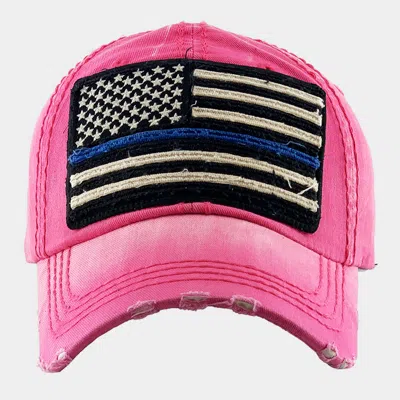 Fashnzfab American Usa Flag Vintage Baseball Cap In Pink