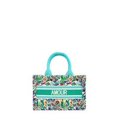 Fashnzfab Amour Flower Oblique Book Small Tote Bag