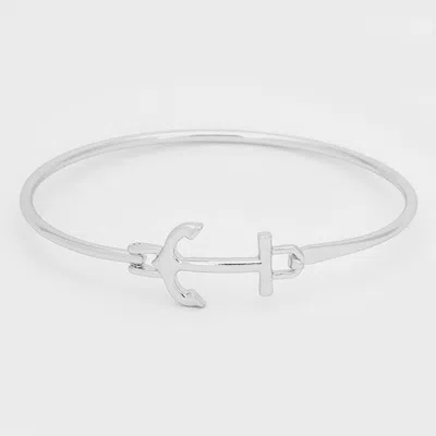 Fashnzfab Anchor Hook Bracelet In Silver