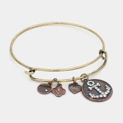 Fashnzfab Anchor Metal Hook Bracelet Patina Verdigris In Multi