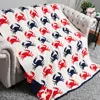 Fashnzfab Anchor Patterned Reversible Throw Blanket In Animal Print