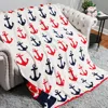 Fashnzfab Anchor Patterned Reversible Throw Blanket