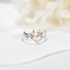 Fashnzfab Angel/demon Wing Rings (adjustable) In Metallic