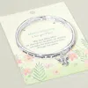 Fashnzfab Angetl Charm Moms Blessing Message Stretch Bracelet Antique Silver, Multi In Multi