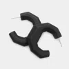 Fashnzfab Angled Wood Hoop Earrings - Jet Black In Black