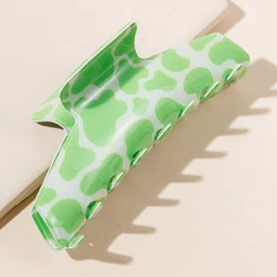 Fashnzfab Animal Pattern Hair Claw Clip In Green