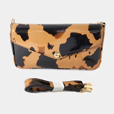 Fashnzfab Animal Patterned Shoulder Bag In Brown