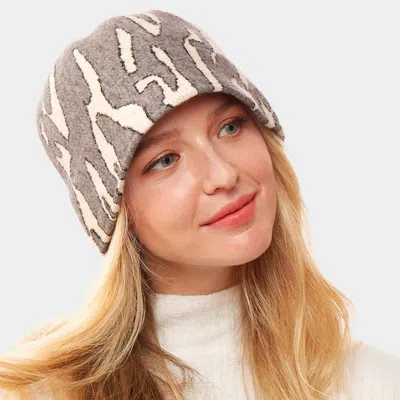 Fashnzfab Animal Patterned Soft Fabric Bucket Hat In Grey