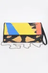 Fashnzfab Animal Print Clutch With Color Palette In Multi