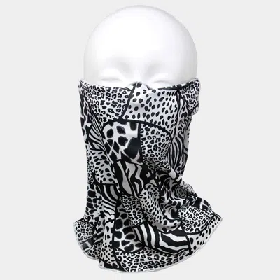 Fashnzfab Animal Print Face Tube Mask / Scarf In Black
