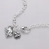 Fashnzfab Antique Metal Elephant Clover Pendant Necklace In Multi