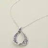 Fashnzfab Antique Metal Filigree Ornate Open Teardrop Pendant Necklace In Brown