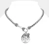 Fashnzfab Antique Metal Flower Heart Tree Of Life Pendant Necklace In Metallic
