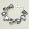 Fashnzfab Antique Metal Heart Link Magnetic Bracelet Antique Silver In Multi