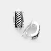 Fashnzfab Antique Metal Oblique Line Half Hoop Clip On Earrings In Multi