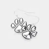 Fashnzfab Antique Metal Paw Dangle Earrings - Antique Silver In Multi
