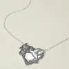 Fashnzfab Antique Metal Rose Embossed Heart Pendant Necklace In Multi