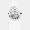 Fashnzfab Antique Metal Turtle Starfish Stretch Ring - Antique Silver In Metallic