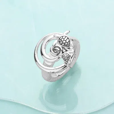 Fashnzfab Antique Metal Turtle Stretch Ring In Metallic